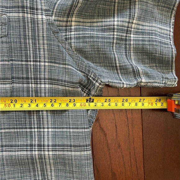 Weatherproof Vintage Washable Linen Plaid Button Down Shirts Mens size XL Blue - Picture 3 of 6